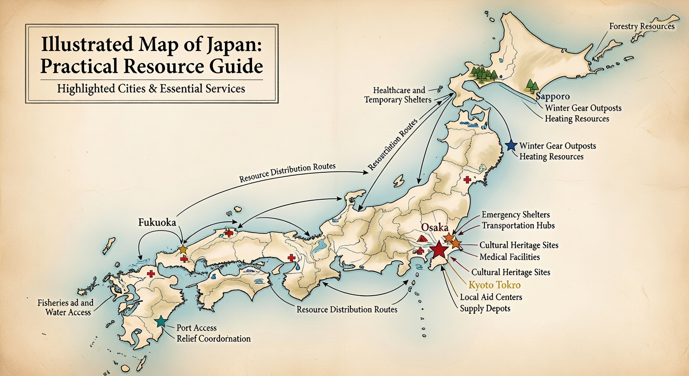 Japan map — Regional guides