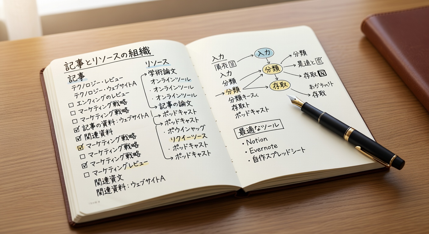 Organized notebook and planner